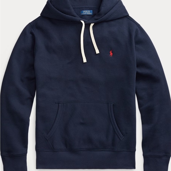 Ralph Lauren Navy Hoodie with Red Logo - Picture 5 of 5
